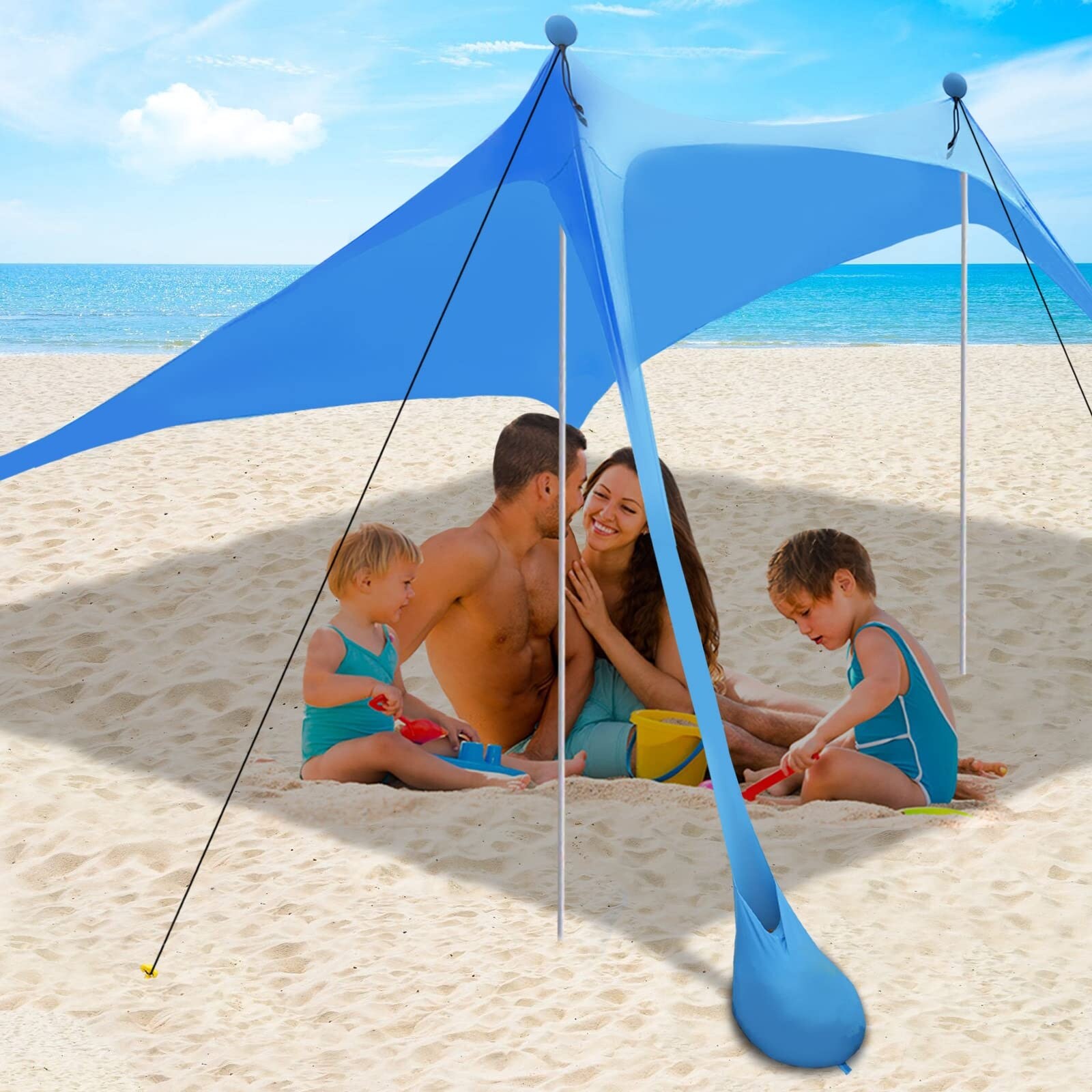Beach Canopy Tent Sun Shade with UPF 50 UV Protection Beach Tent Sun Shelter with Sandbags Poles and Ground Peg Bed Bath Beyond 40486174